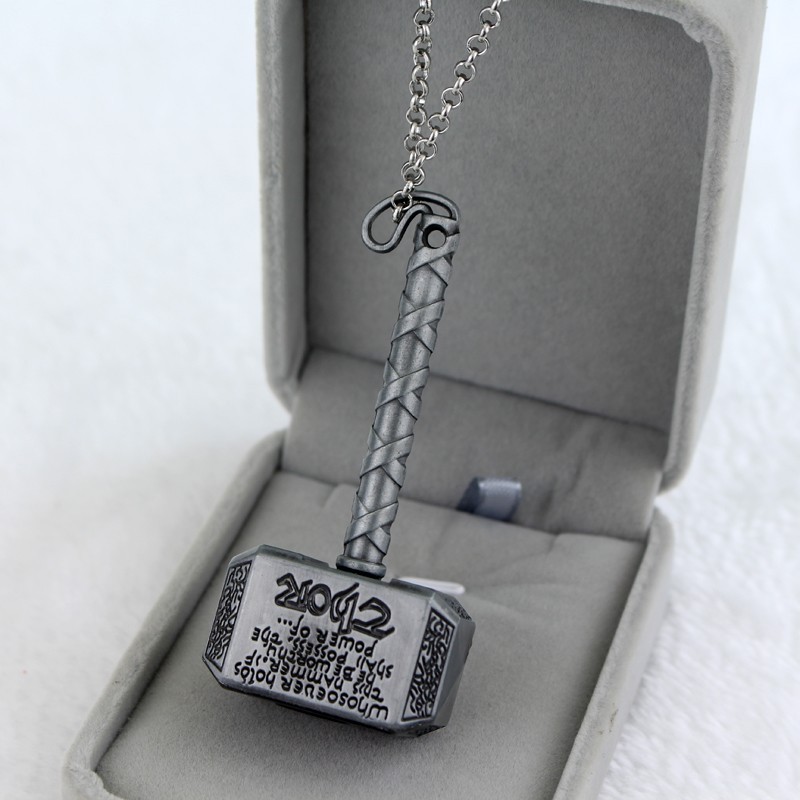 Hammer Pendant Necklace Unisex Zinc Alloy Geometric Charm Necklace O-Chain Fashi