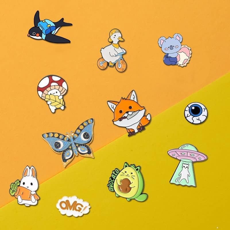 20/30/50/80pcs Cartoon Enamel Pins Bulk Set Lapel Badge Brooch Lot