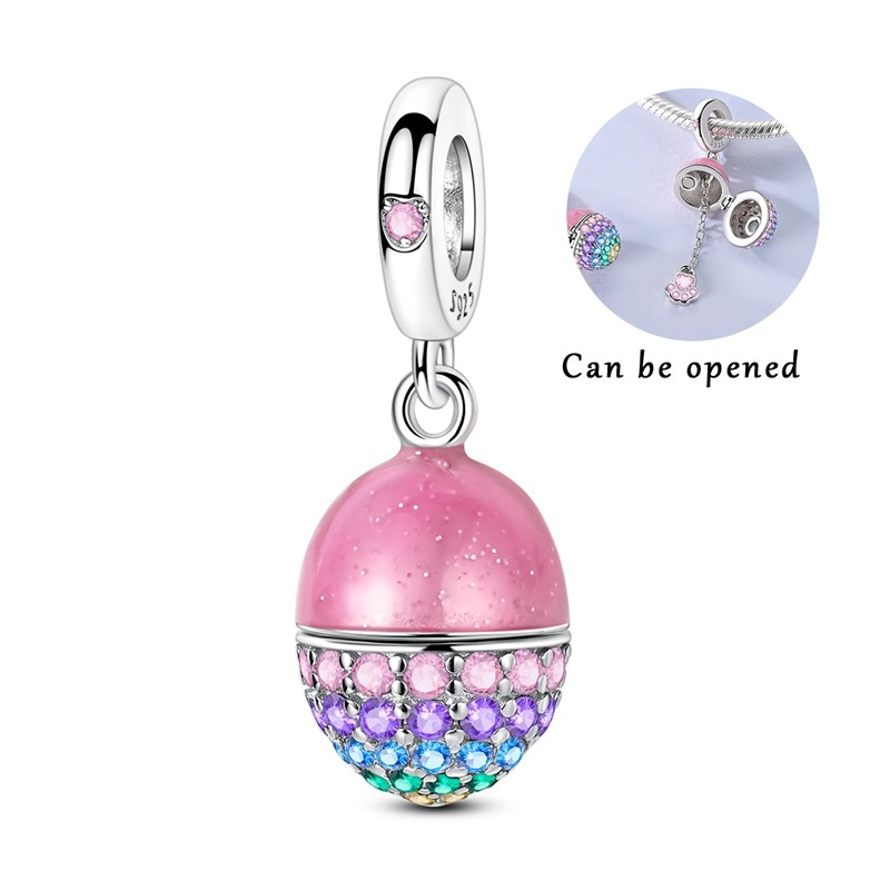 MULA European Claw Easter Egg Charm CZ 925 Sterling Silver For Women Bracelet