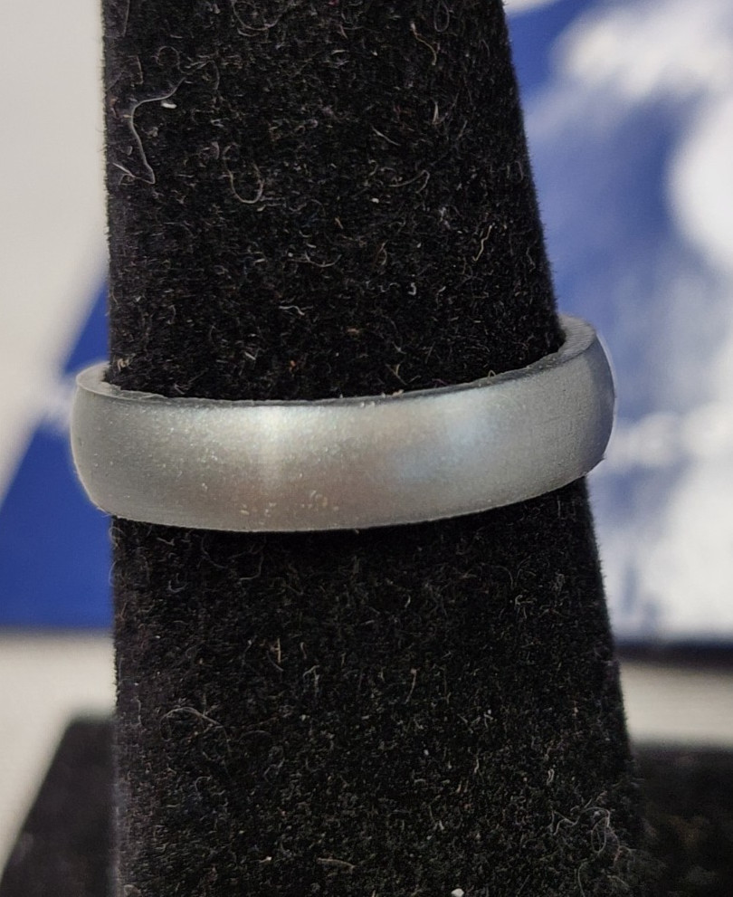 Enso Elements Luxe Thin Silicone Silver Ring sz 6
