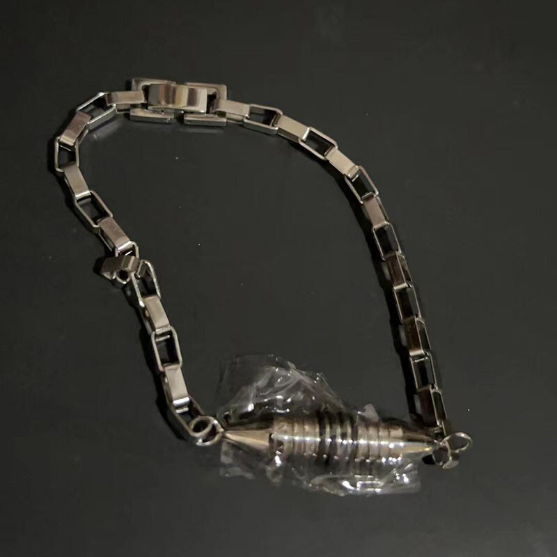 Men Titanium Steel Metal Seal Container Bottle Pills Box Bracelet Hand Catenary