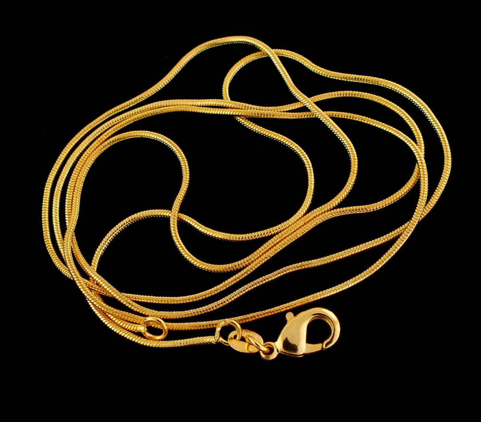 Wholesale 10 Pcs Gold Plated 1mm Snake Chain Necklace 16-30″