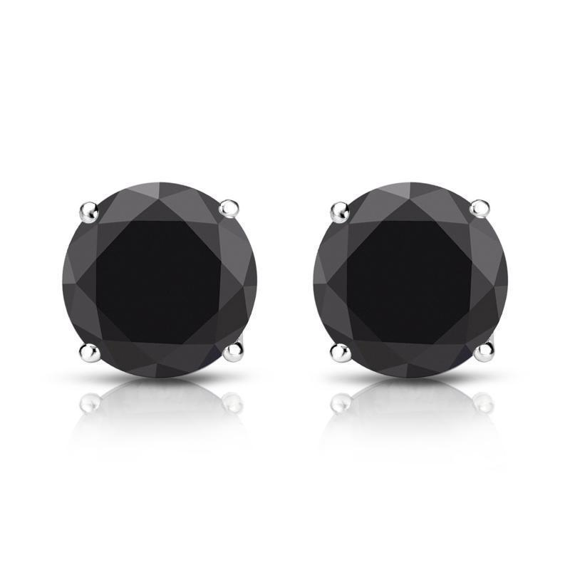 1/4 Ct Black Simulated Diamond Stud Earring Women Men Earring14K Wh Gold plated