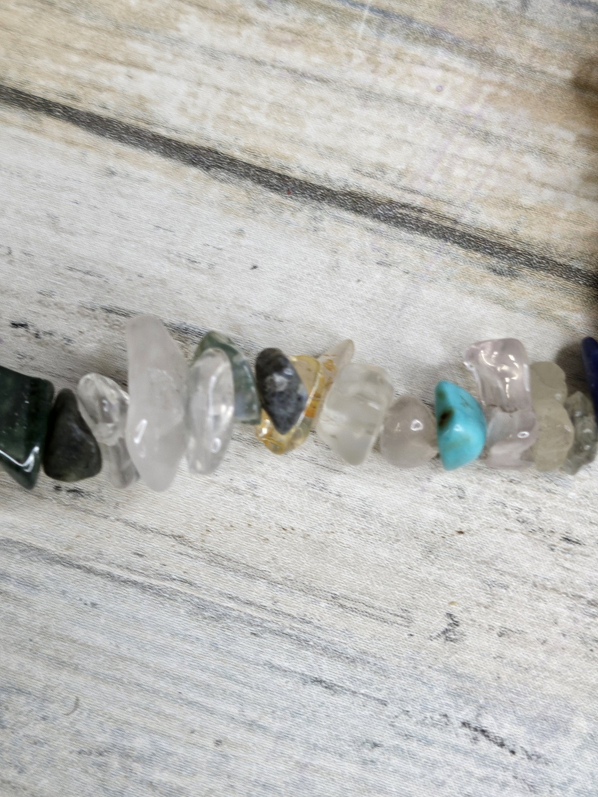 Semi-precious Stone Chips Necklace 16″ Colorful Natural