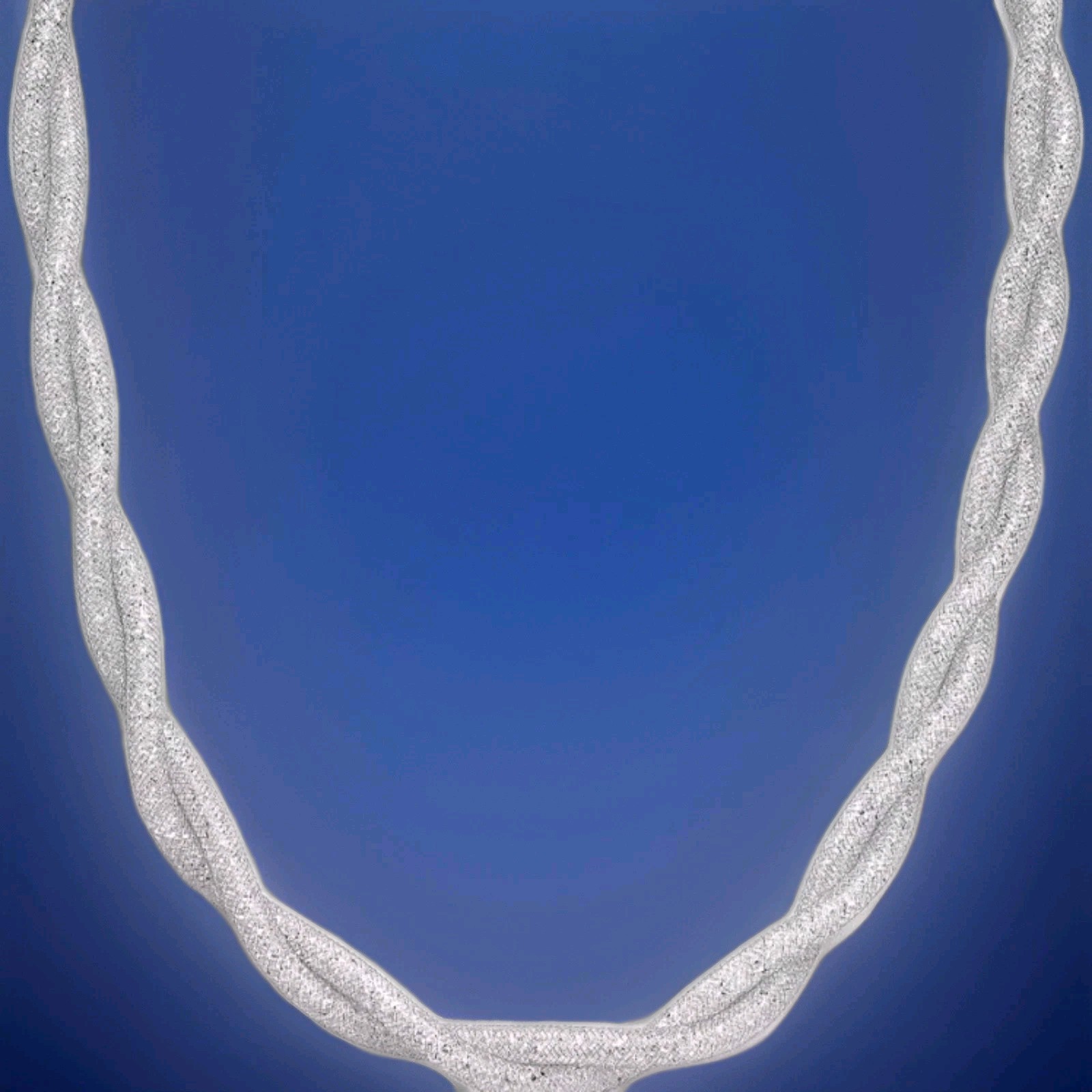 Swarovski Style Austrian Stardust Crystal Double Strand Twisted Necklace Silver