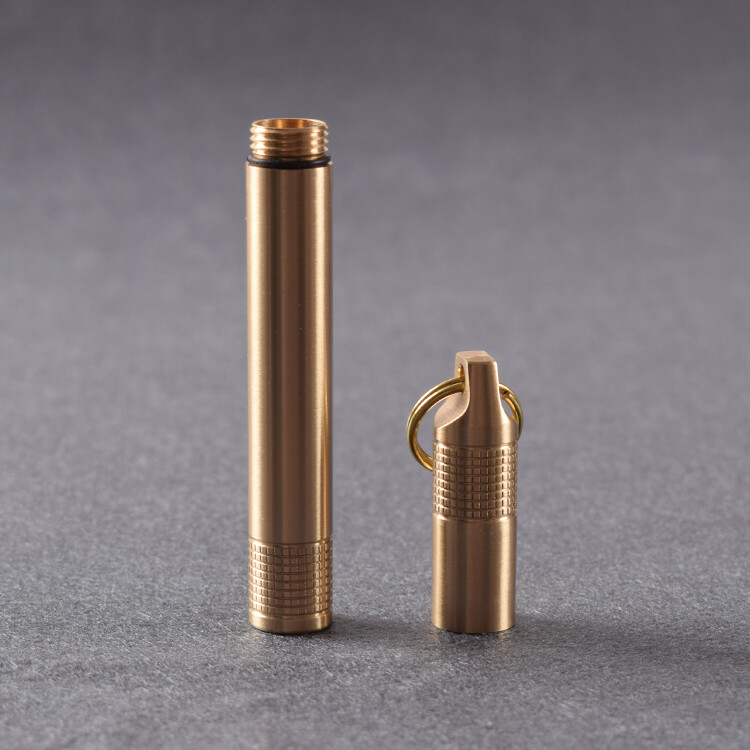 EDC Brass toothpick cigarettes Waterproof storage Bottle Pill Box Pendant Gifts