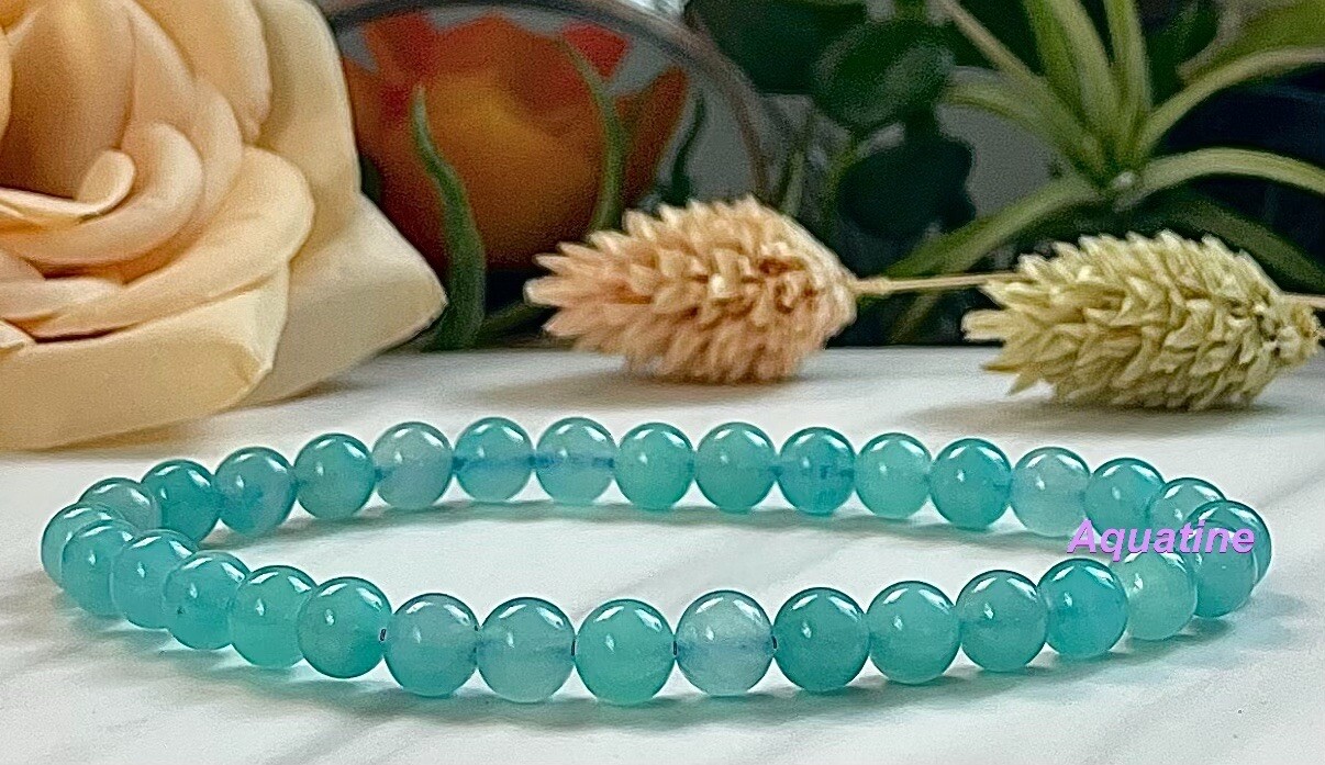 Amazonite 6mm Natural Crystal Bead Stretch Bracelet CUSTOM SIZING