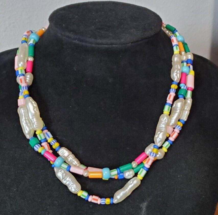 BaubleBar NK Porto Layered Beaded Necklace in Rainbow J0