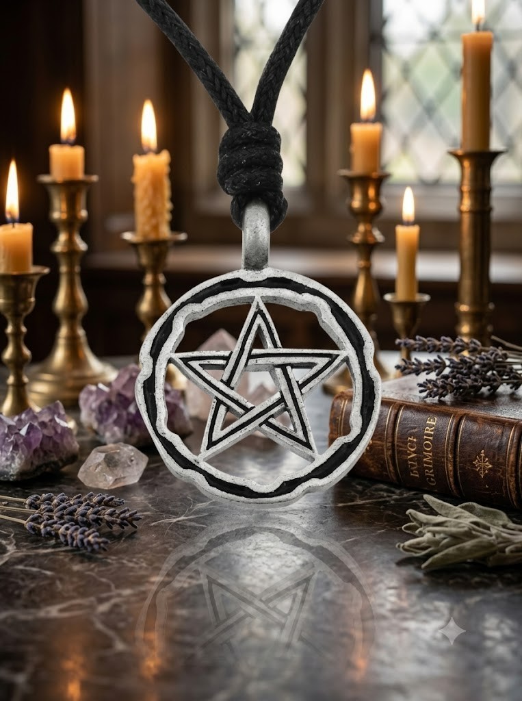 Durable Pentagram 92.5 Sterling Silver Pewter Brass Necklace Pendant Jewelry