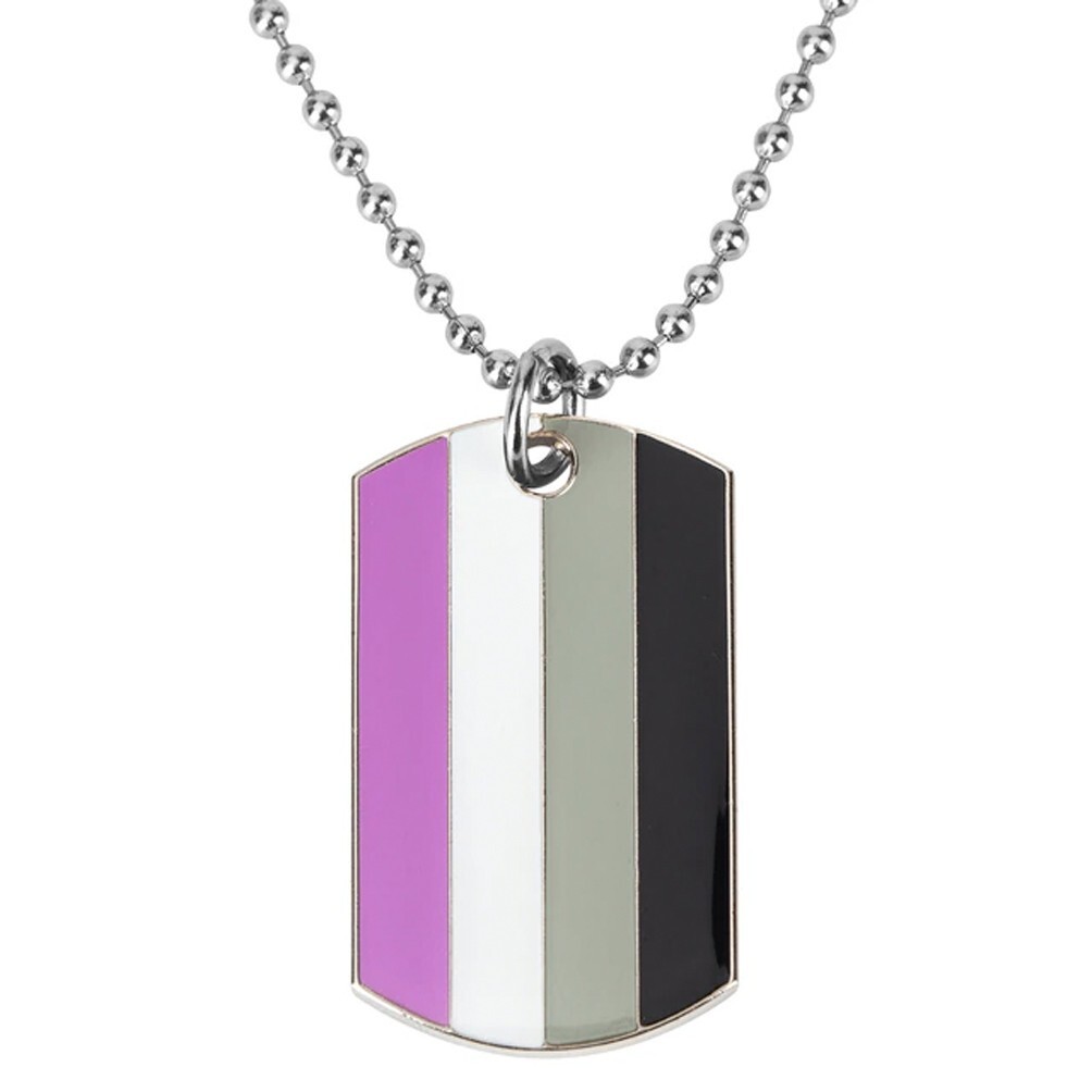 Pride Shack – Asexual Pride Flag Pendant – LGBTQ Asexual Dog Tag Necklace