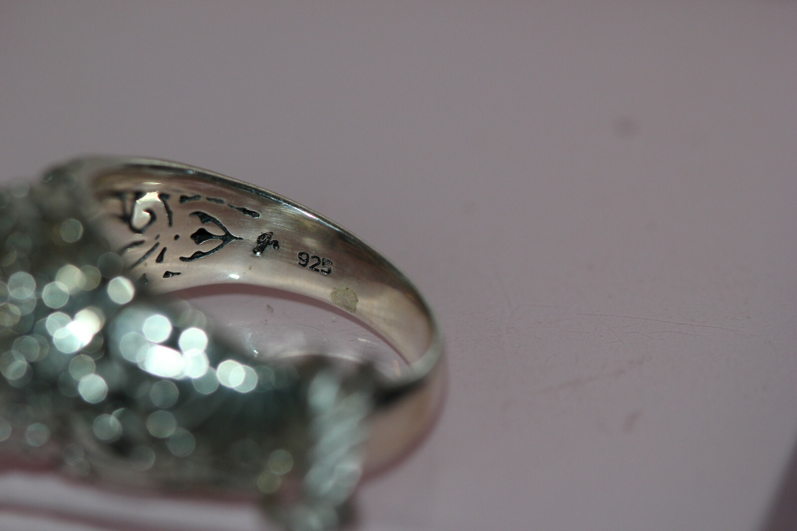 NWT Samuel B. Blue Topaz Sterling Silver Filigree Ring sz 7 polish cloth & bag