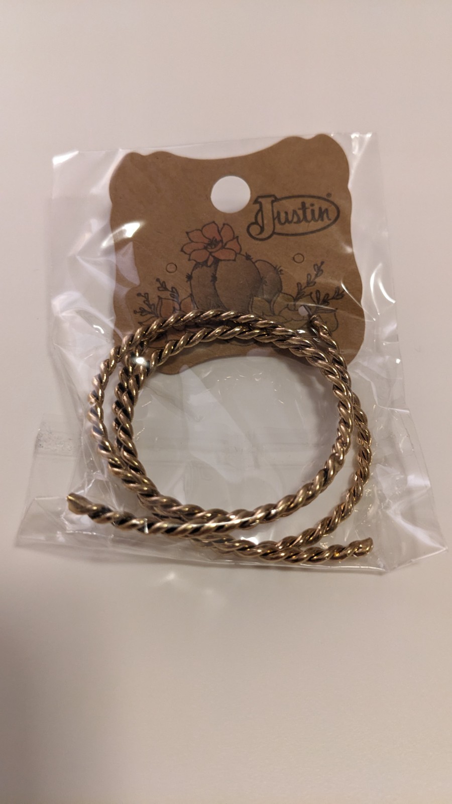 Justin Brand Gold Colored Twisted Loop Earrings Model 22123EJ2GLD NWT