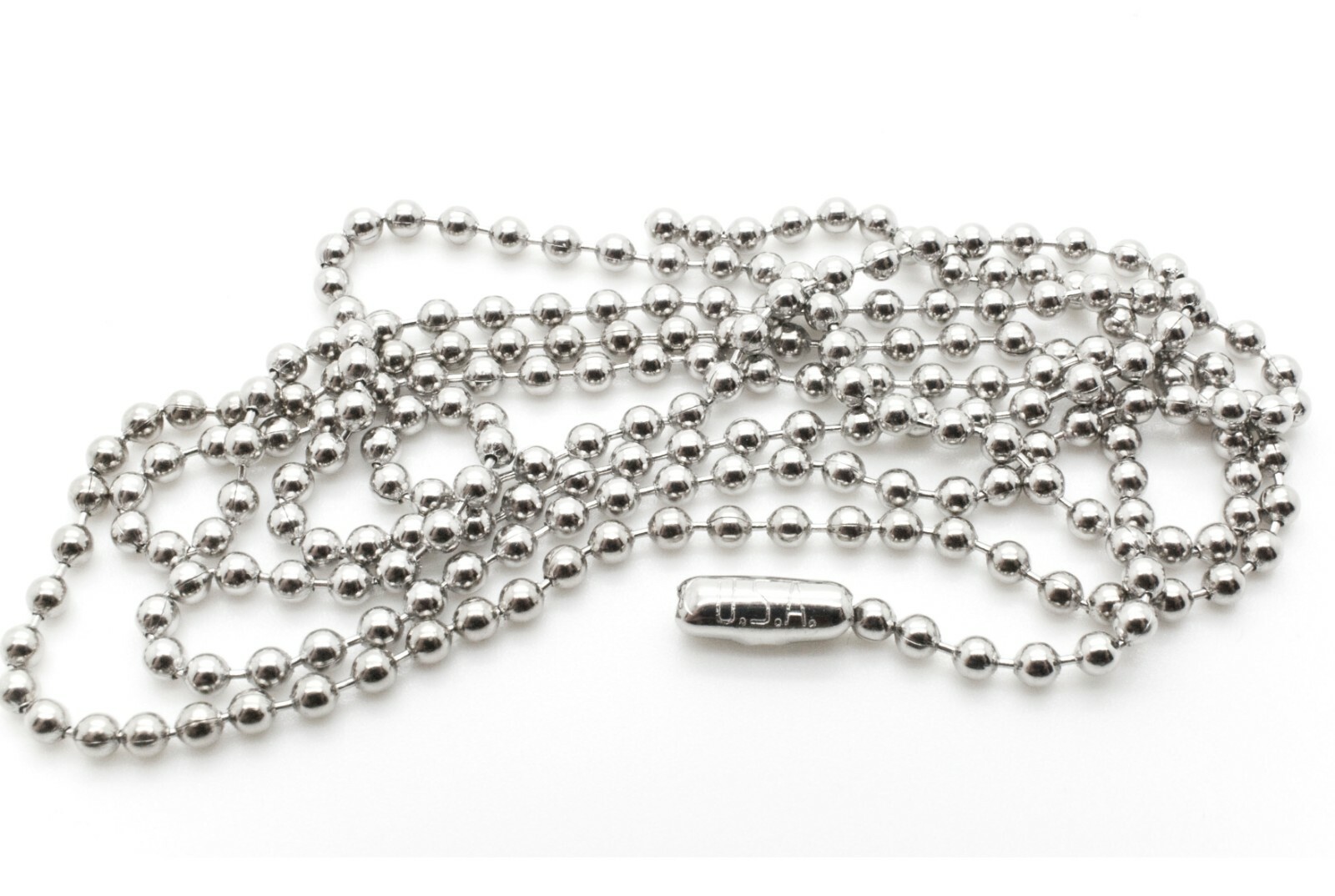PACK 50 STAINLESS STEEL DOG TAGS, 24″ BALL CHAIN NECKLACES, SILENCERS REPAIR KIT