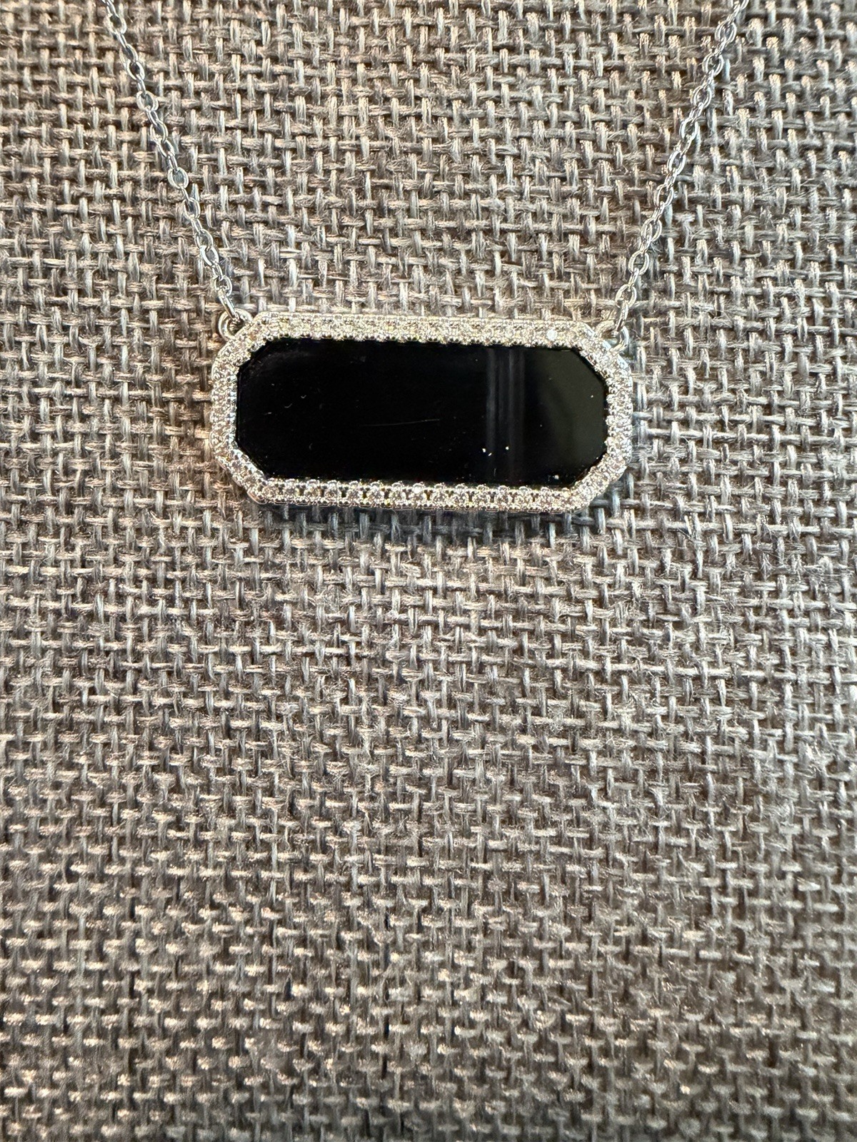 Park Lane Black Hexagon With Crystals Necklace
