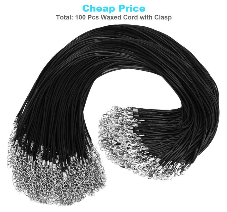 100PCS 18” Leather String Charms Necklace Cords Wholesale Rope Bulk Lot Cords