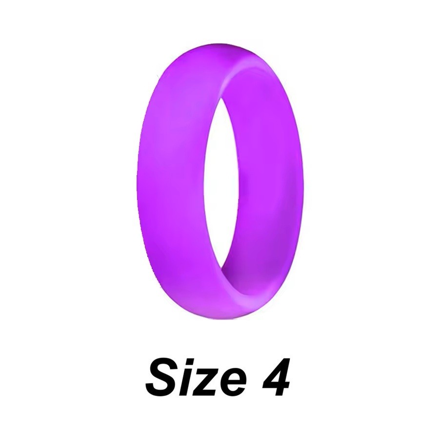 Purple Silicone Wedding Ring Band Women Temporary Rubber Flexible Gym Travel