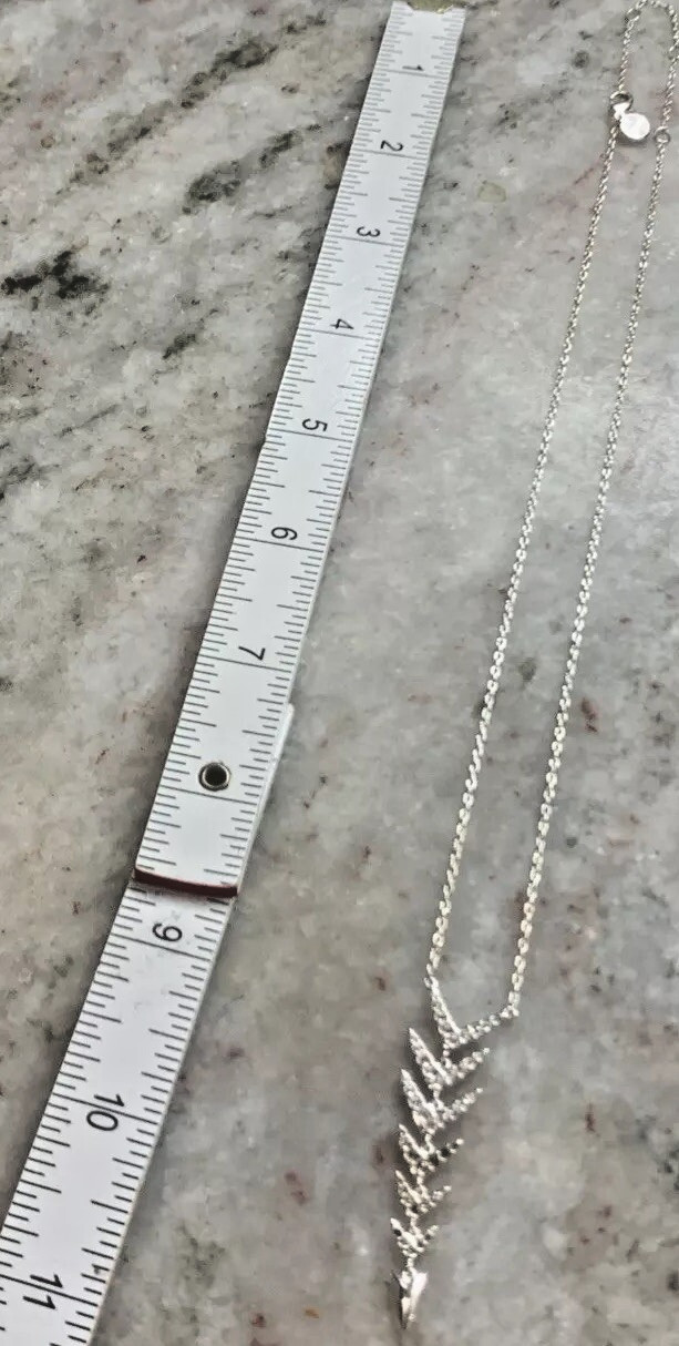 Stella & Dot Arrow Silver Tone Pavé Crystal Chain 22” Necklace Reversible R5