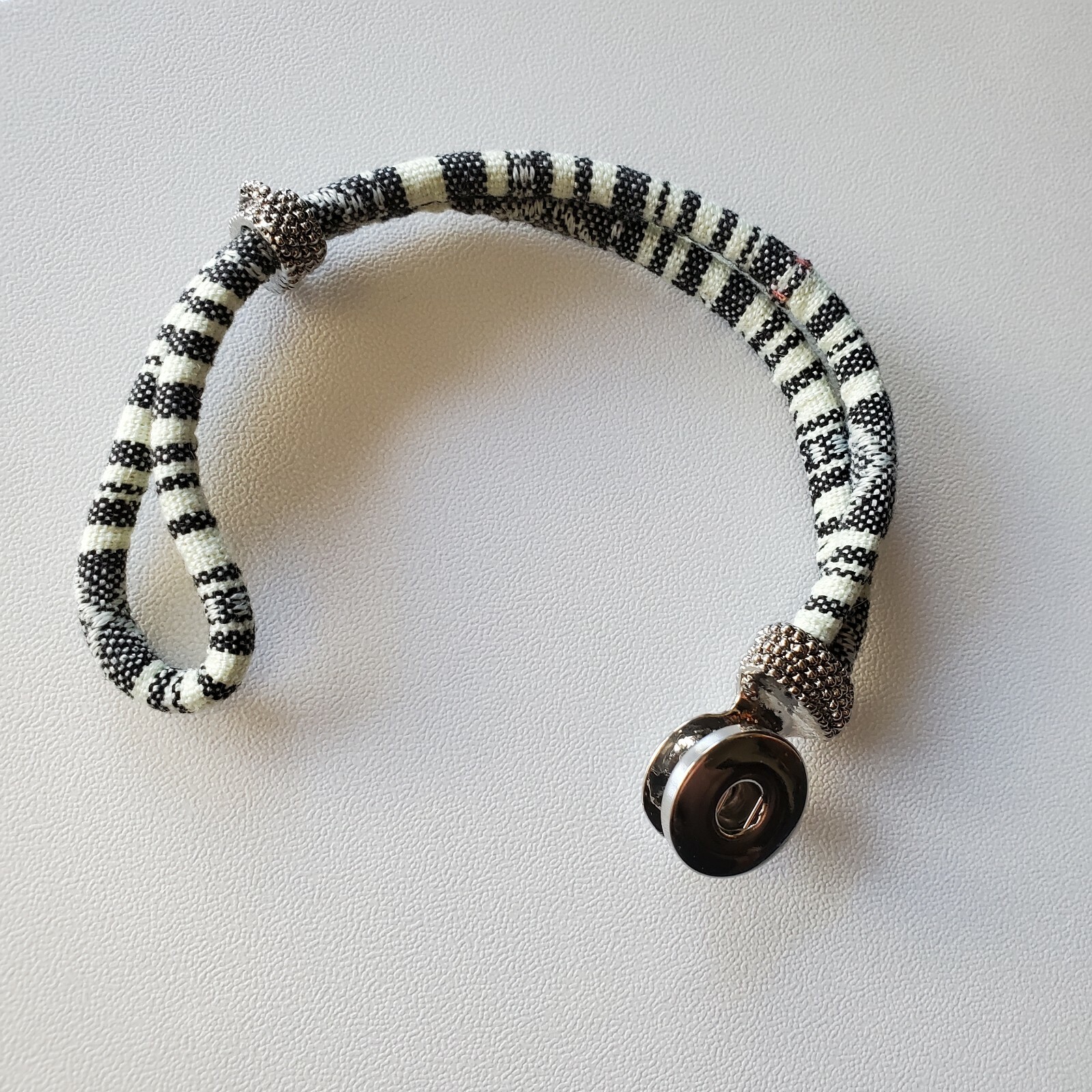 Zebra black white interch 18/20mm snap Bracelet fits GINGER SNAP BUTTON JEWELRY