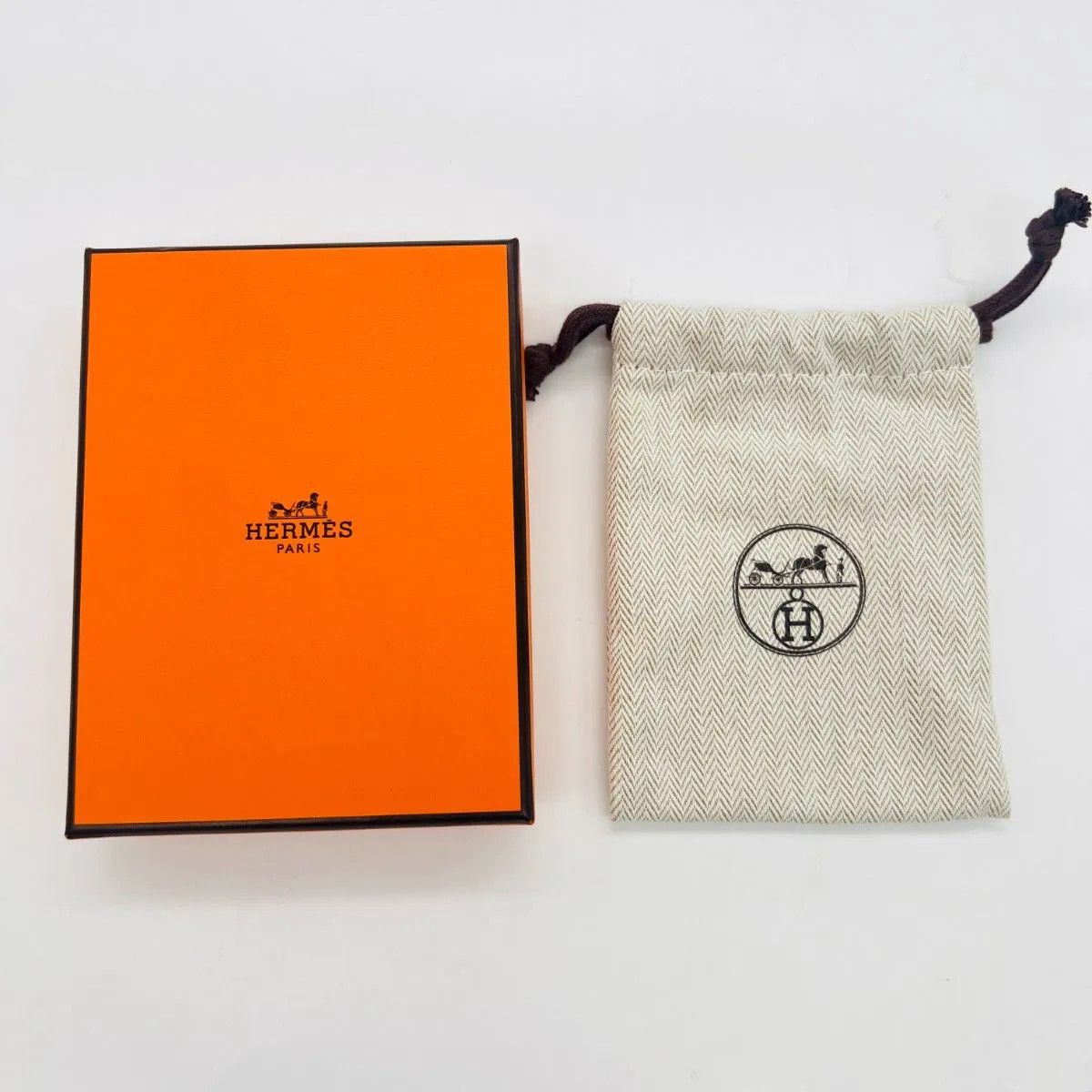 HERMES Echappee Hoop Earrings Silver 925 with Box & Dust Bag