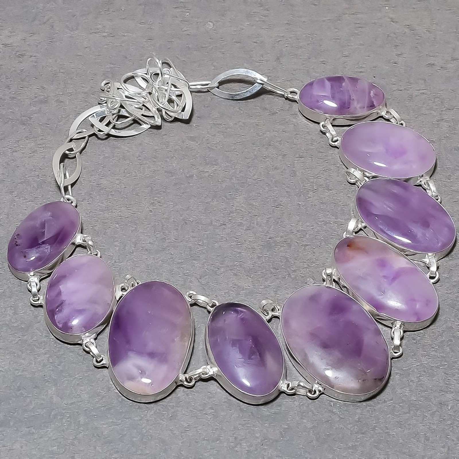 African Amethyst Oval Shape Gemstone Handmade Gift Jewelry Necklace 18″ SR 6944
