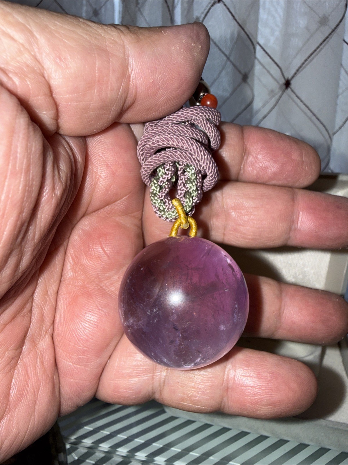 Amatrin Sphere Pendant In A Rope