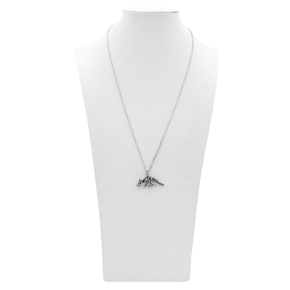DINOSAUR NECKLACE TRICERATOPS SKELETON stainless steel pendant BY CONTROSE