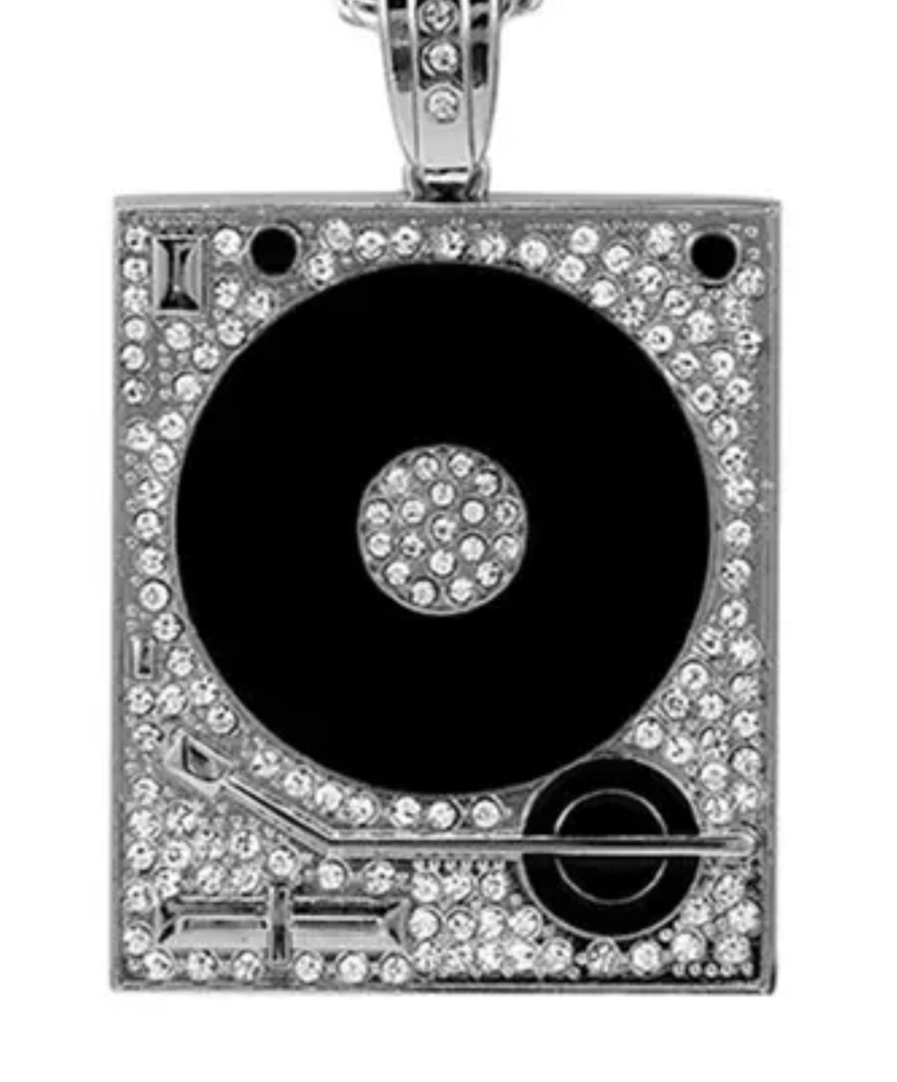 Men’s Hip Hop Fashion Iced DJ Record Bling Necklace 40-5