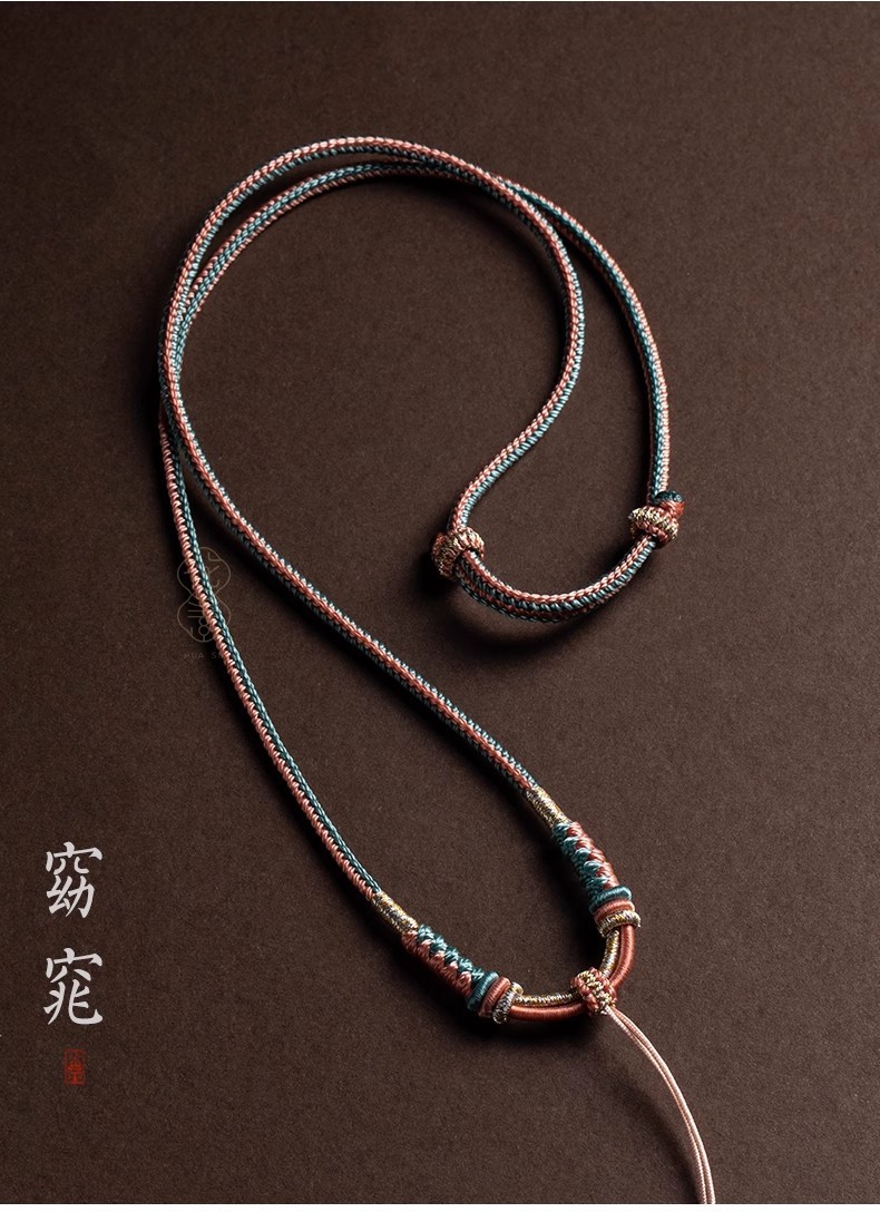 1Pc Handmade Woven Rope Purple Rope Necklace Rope Hanging Rope Necklace