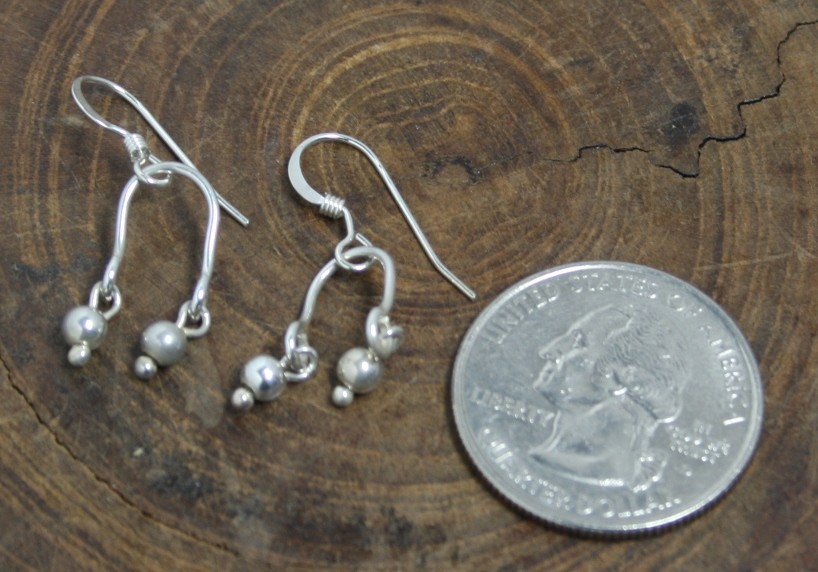 Sterling silver contemporary charm earrings