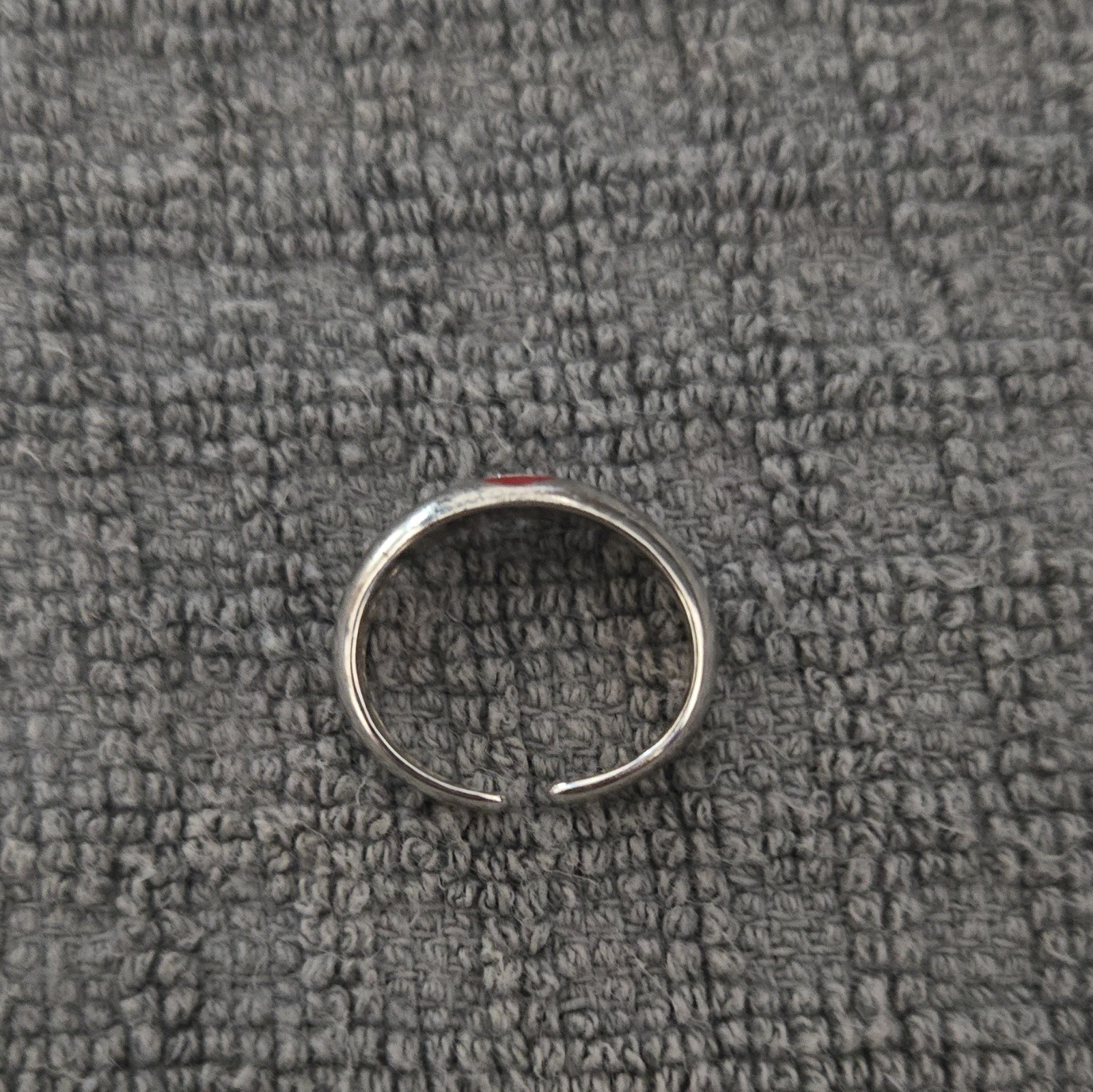 Harley-Davidson 925 Sterling Silver Adjustable Band Toe Ring Red Inlay Size 4