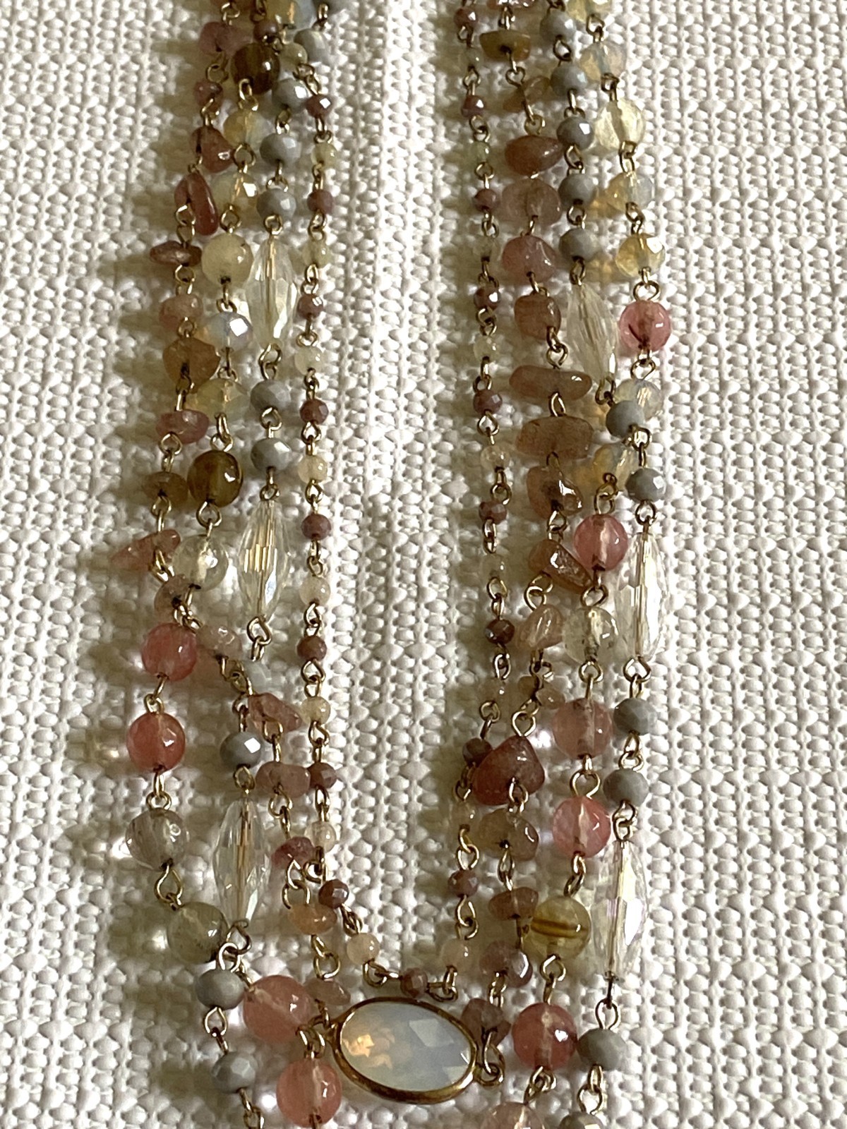 Layered Multi-Chain Beaded Necklace