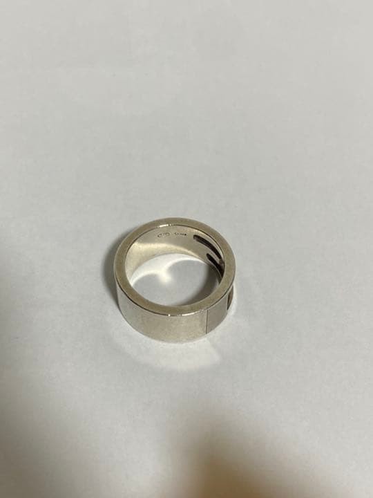 GUCCI Silver Ring Size 11 Wide 0.8cm Thick 0.2cm Used Jewelry