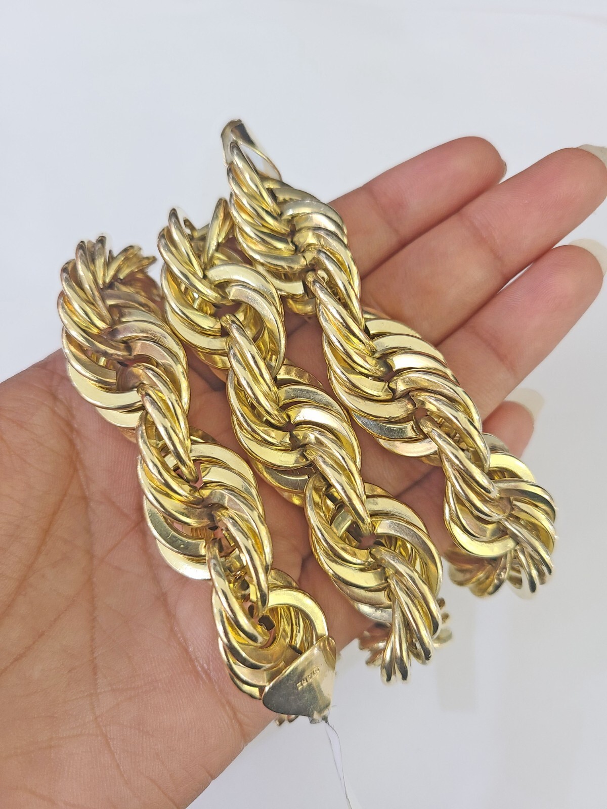 10k REAL Yellow Gold Rope Chain Necklace 16mm 20″ Men’s Thick 10kt