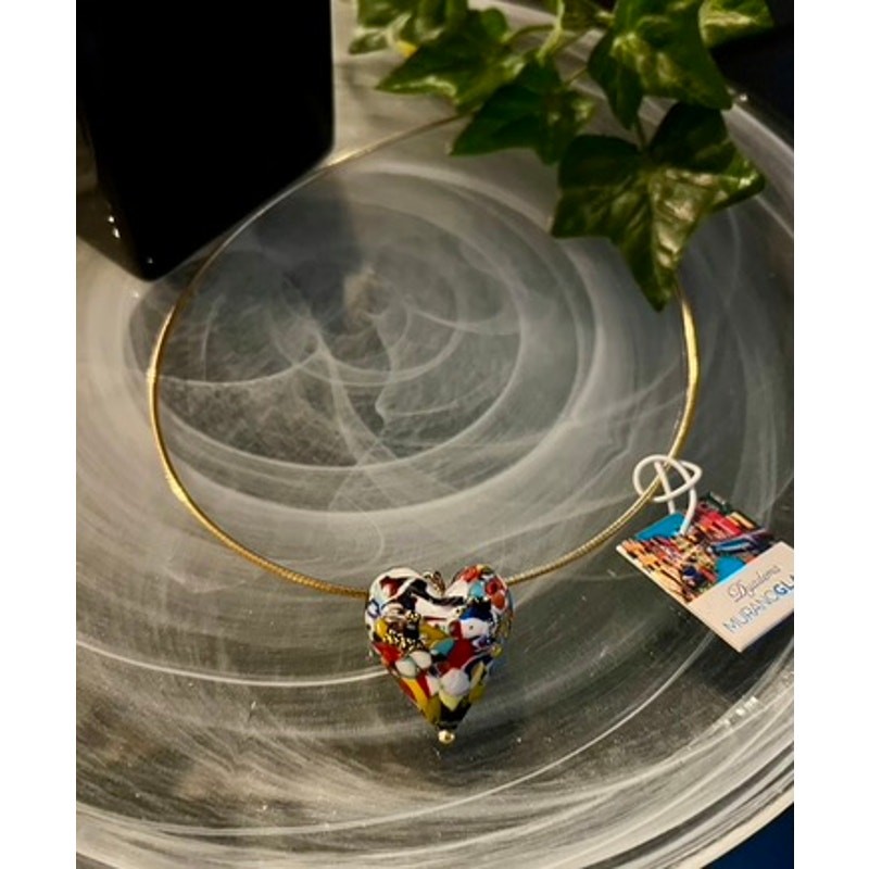 Dyadema Murano Glass Valentine’s heart necklace