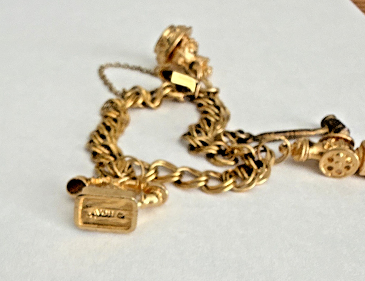 1970/80s Cable Chain Dangle Charm Bracelet with Avon charms