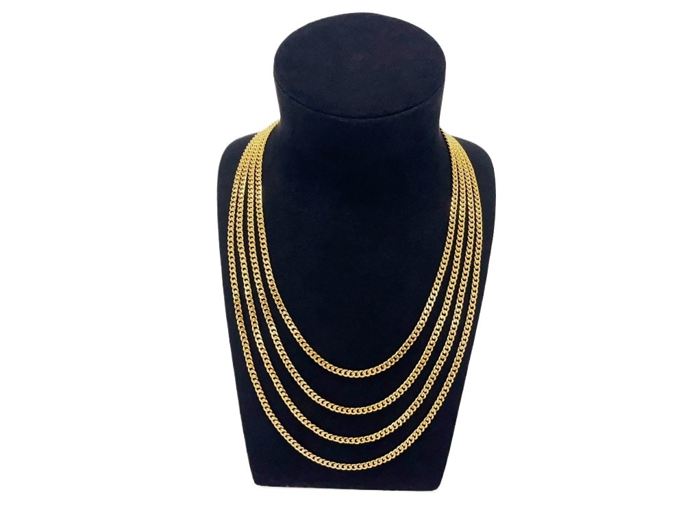18k gold 4mm Mens Miami Cuban Link Chain SOLID yellow gold Necklace 20-26 in
