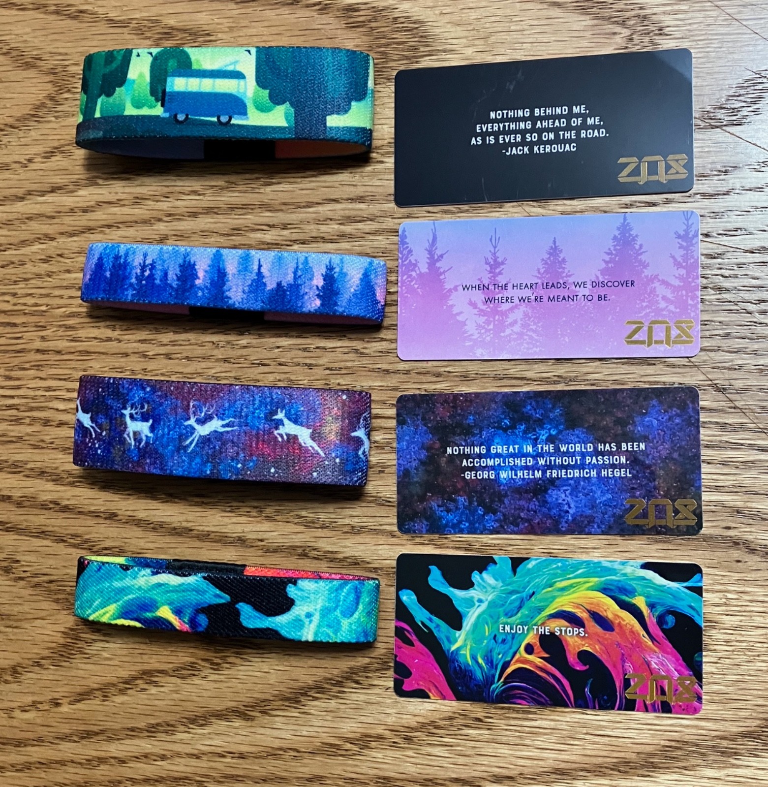 ZOX Straps Lot of 4 Wristband Straps with Cards Size Medium NEW Never Worn