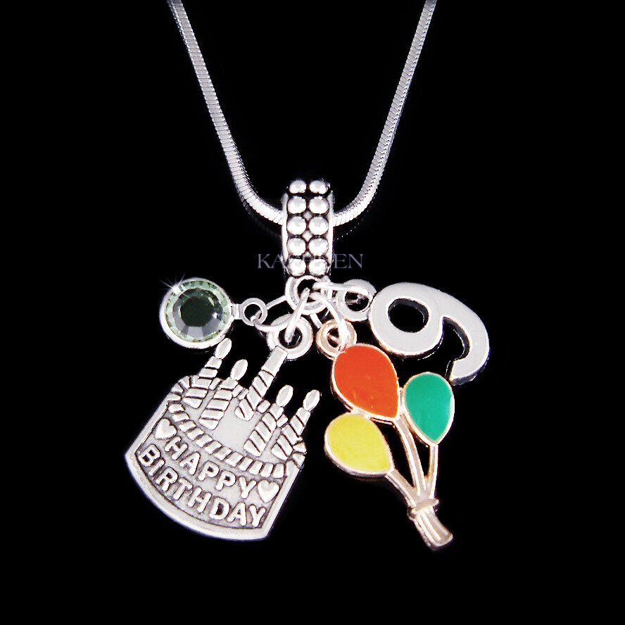 Happy 9th Birthday Party Gift Balloon 1st 2nd 3rd 4th 5th 6th 7th 8th 9 Necklace