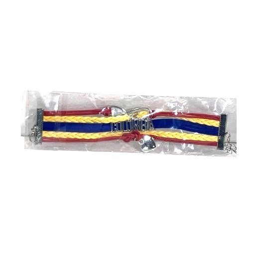 Colombia Flag Woven Bracelet Patriotic Pride Jewelry Adjustable