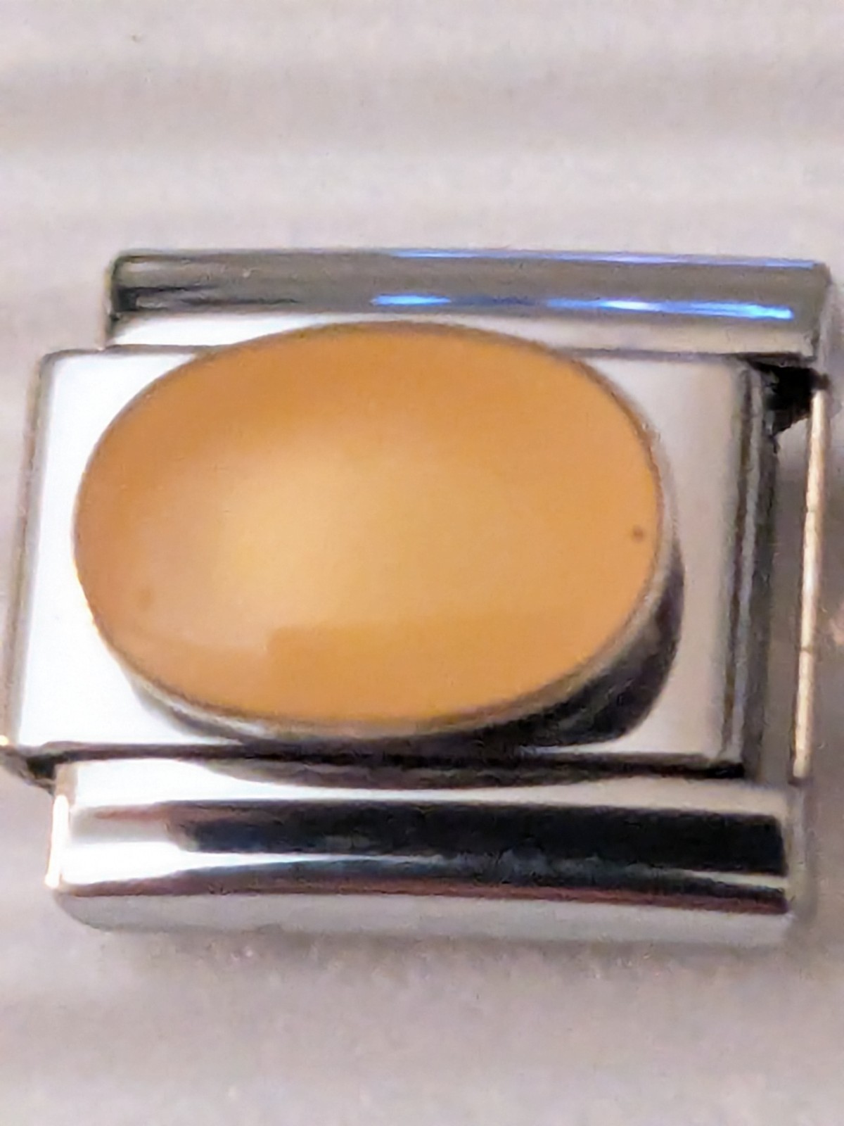 Casa D’Oro Italian Charm Oval Peach Stone Classic 9mm Link M52