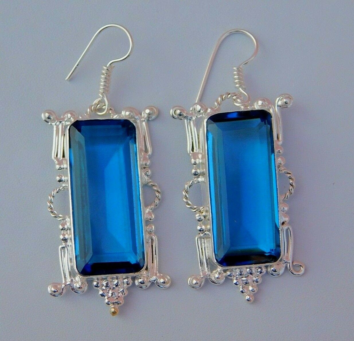 Perfect Gift For Her Designer Gypsy Earrings With Faceted Hydro London BT Quartz