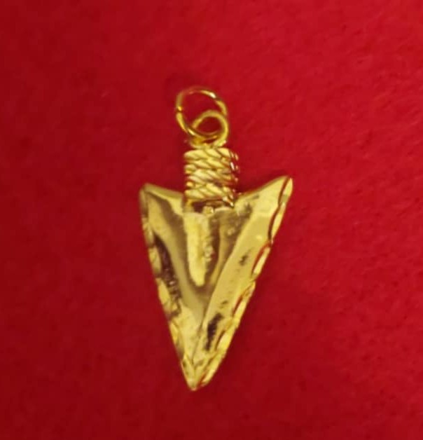 14KT GOLD PLATED ARROWHEAD CHARM PENDANT WITH 16-30″ ROPE CHAIN NECKLACE- 2756