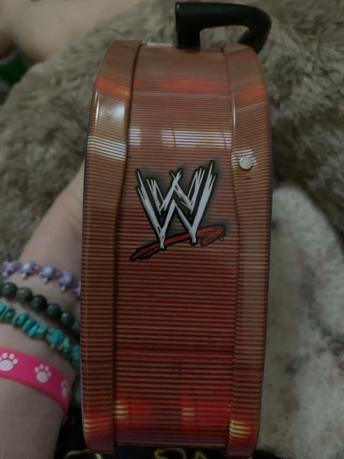 2011 Jon Cena digital watch and wrist band in metal tin with Handle