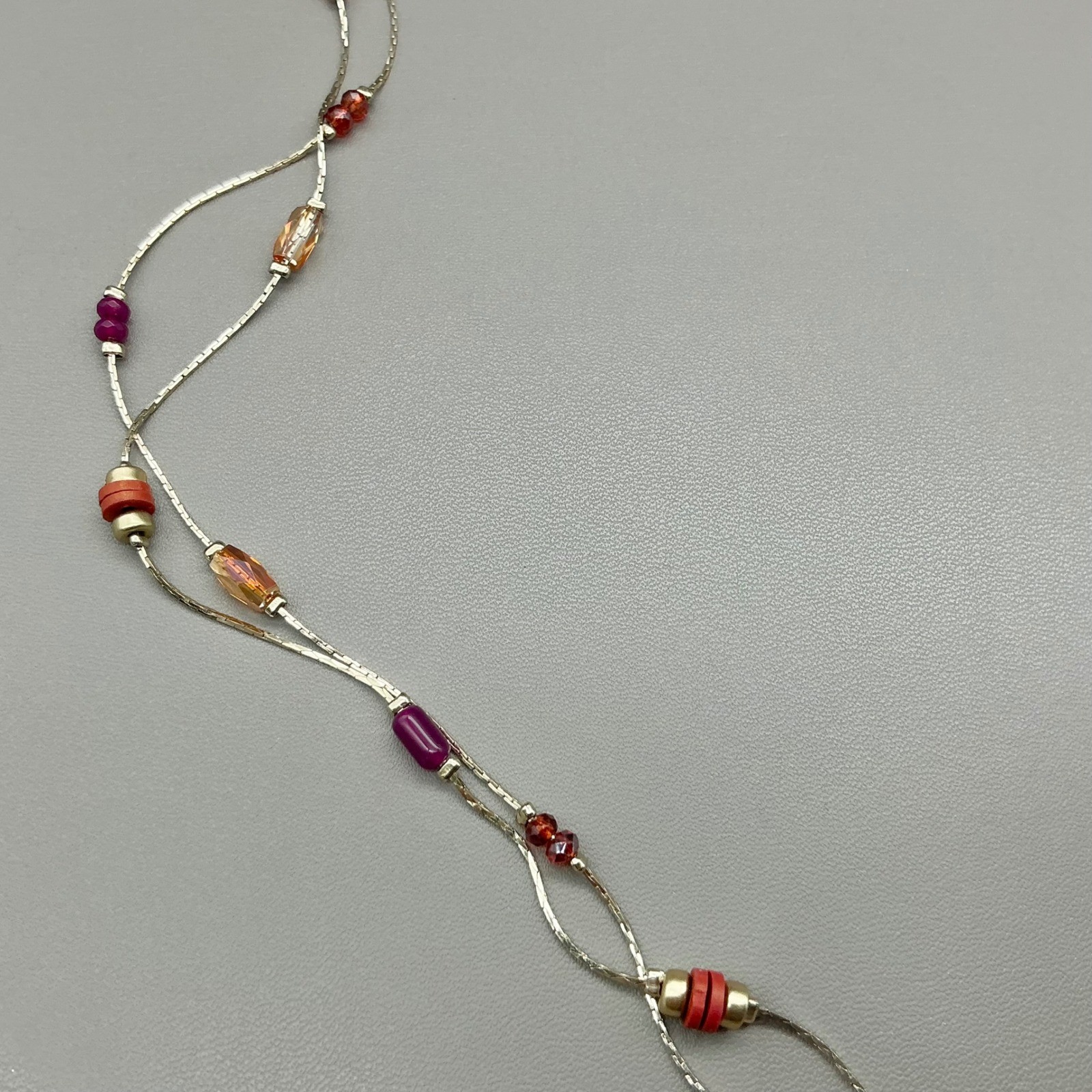 Loft Necklace Womens Gold Tone Beaded Multi Strand Long Layered Boho 28 Inch