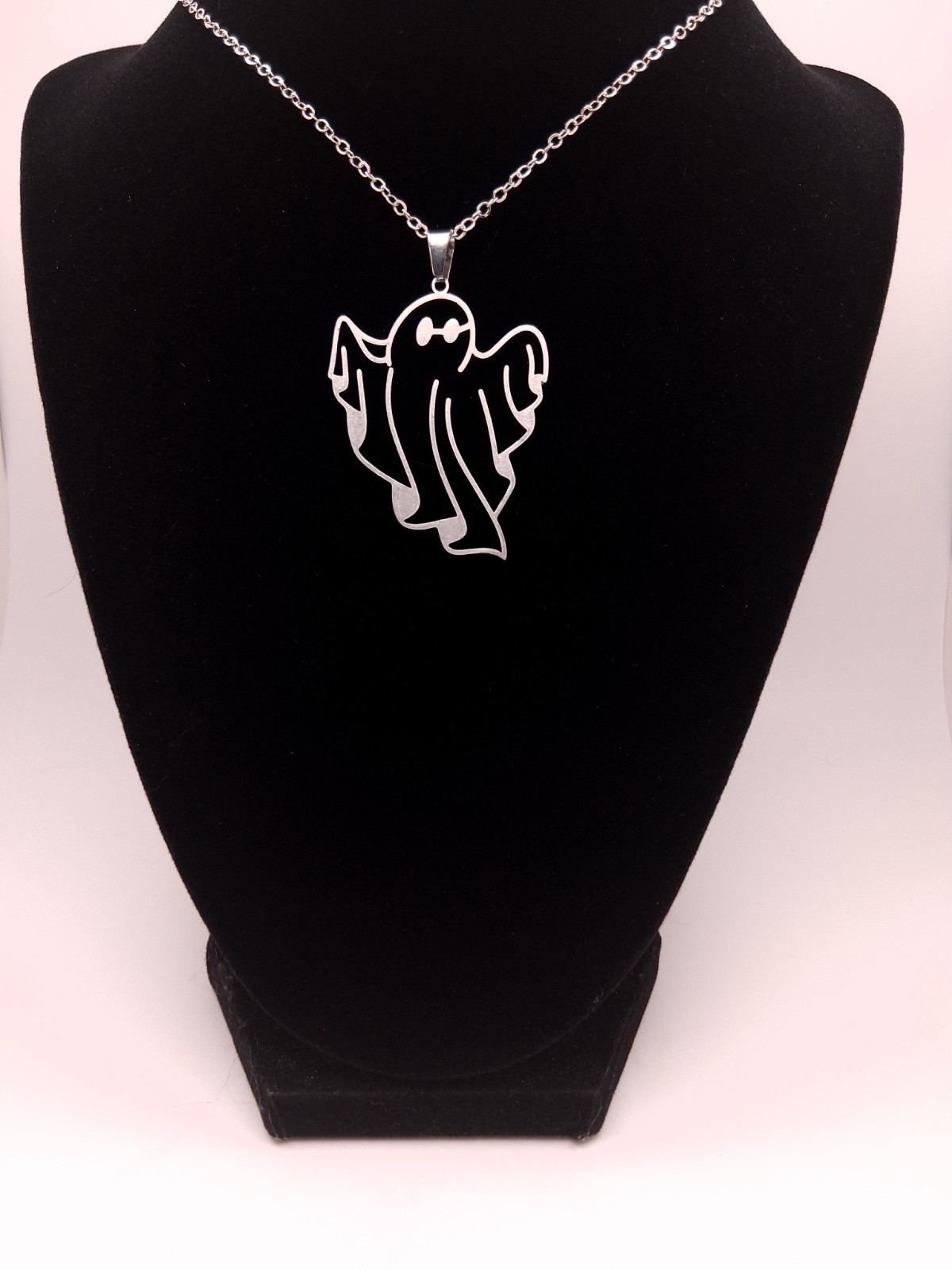 Halloween Themed Ghost Stainless Steel Pendant Necklace Fall Halloween Party 🎃