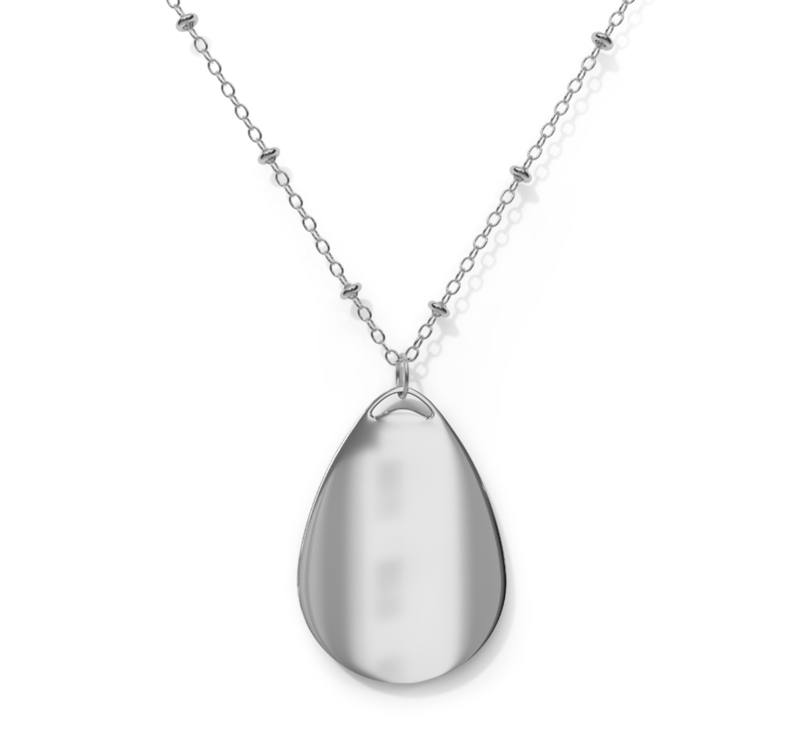 Elegant Zinc Alloy Ellipse Pendant Necklace with Aluminum Print Surface