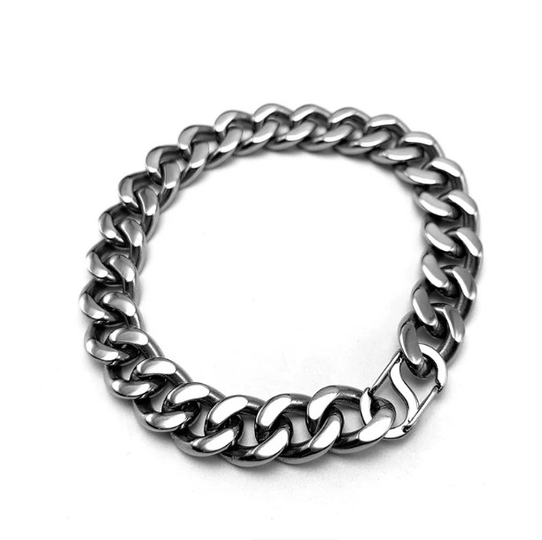 New 10.5mel2 Wide Pure Titanium Bracelet Polished 2-Side Anti Allergic Lightweig