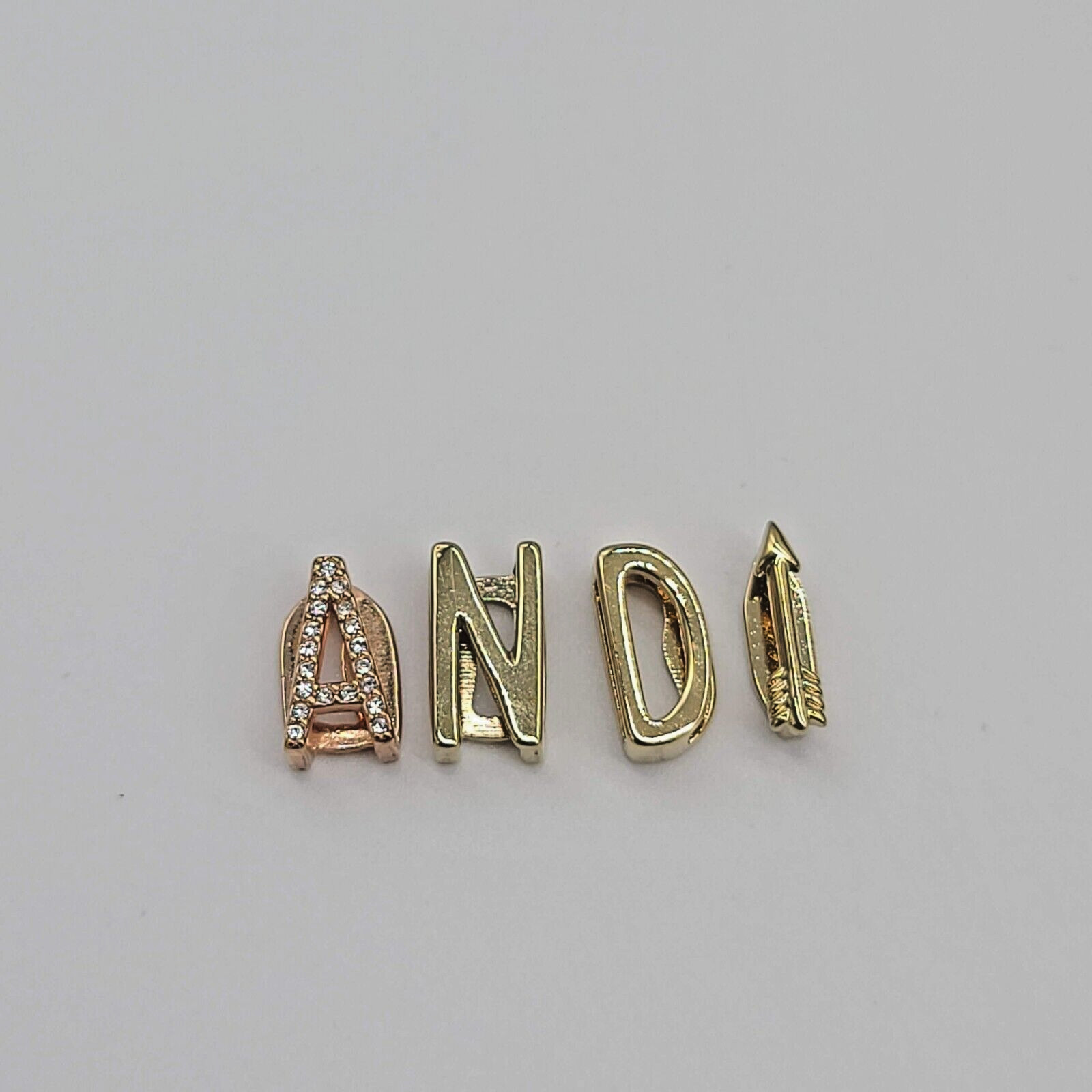 KEEP Collective Rose Gold “Pave A”, Gold “N”, “D” & “Arrow” Time Key Charm Set