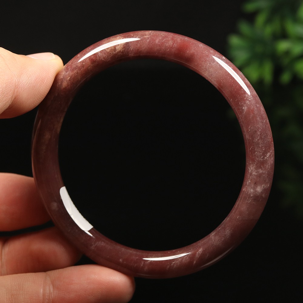 60mm Certified Grade A 100% Natural Lavender Purple Jade Bangle Bracelet 17055