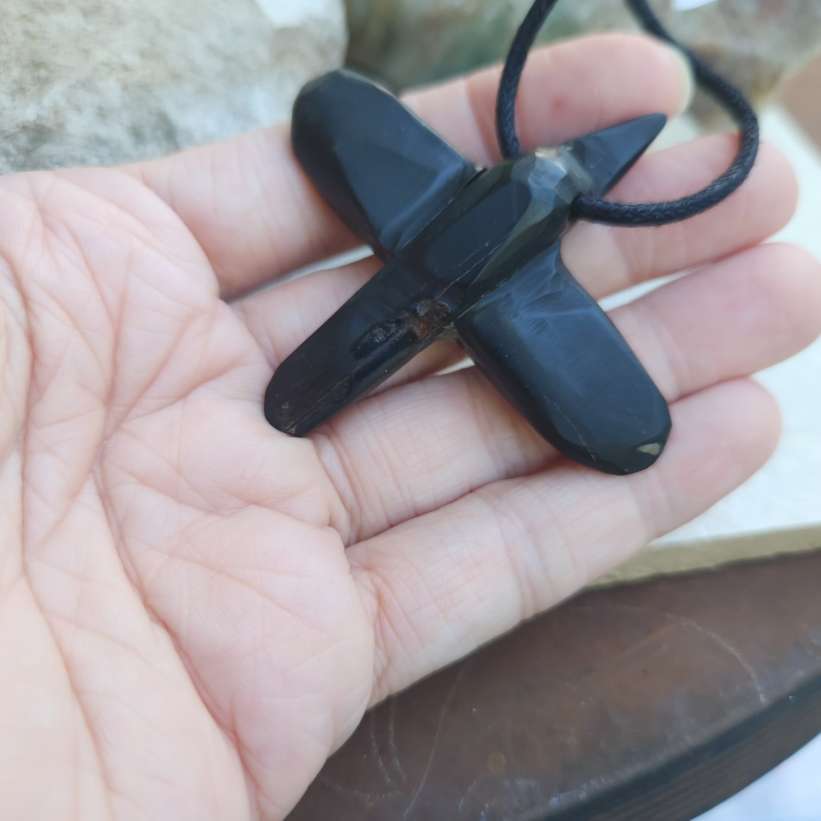 Southwest Handmade Matt Mitchell Jet Raven / Crow necklace